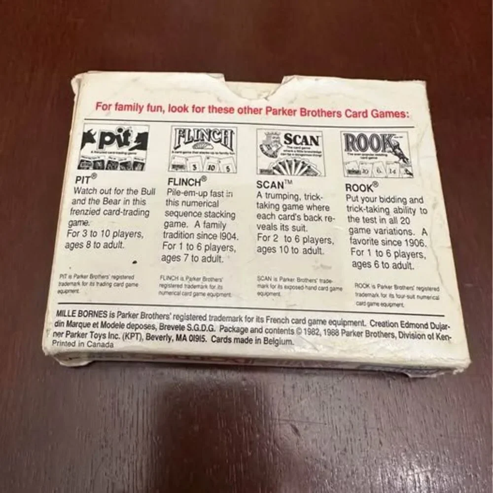 Vintage Parker Bros Mille Bornes French Auto Racing Card Game